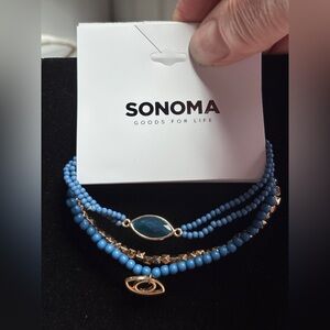 Sonoma Blue and Gold Multi-Strand Bracelet